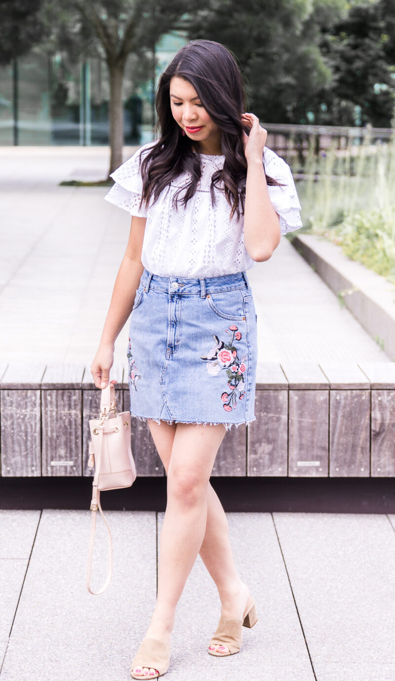 cute jean skirt outfits for summer