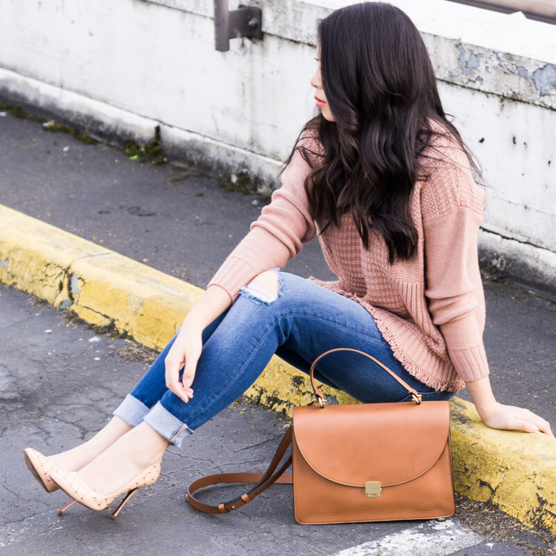 rose gold sweater outfit