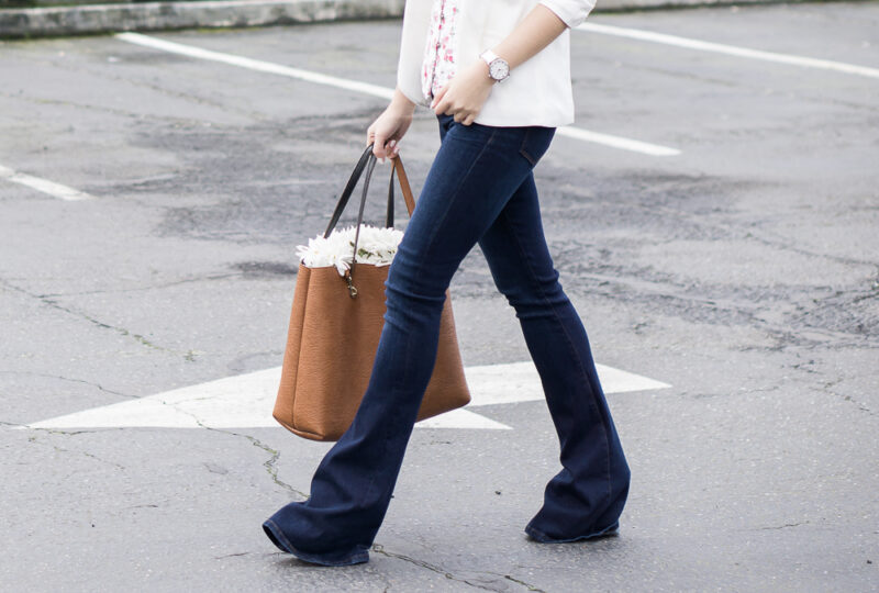 outfit with flare jeans blanknyc