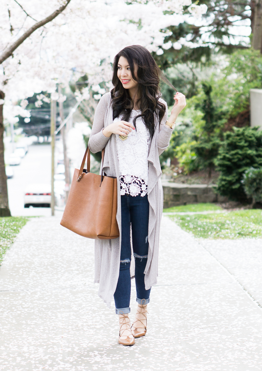 Spring Style in a Mesh Long Cardigan