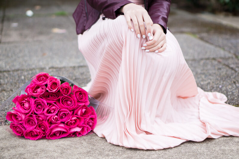 shein blush pleated maxi skirt | Just A 