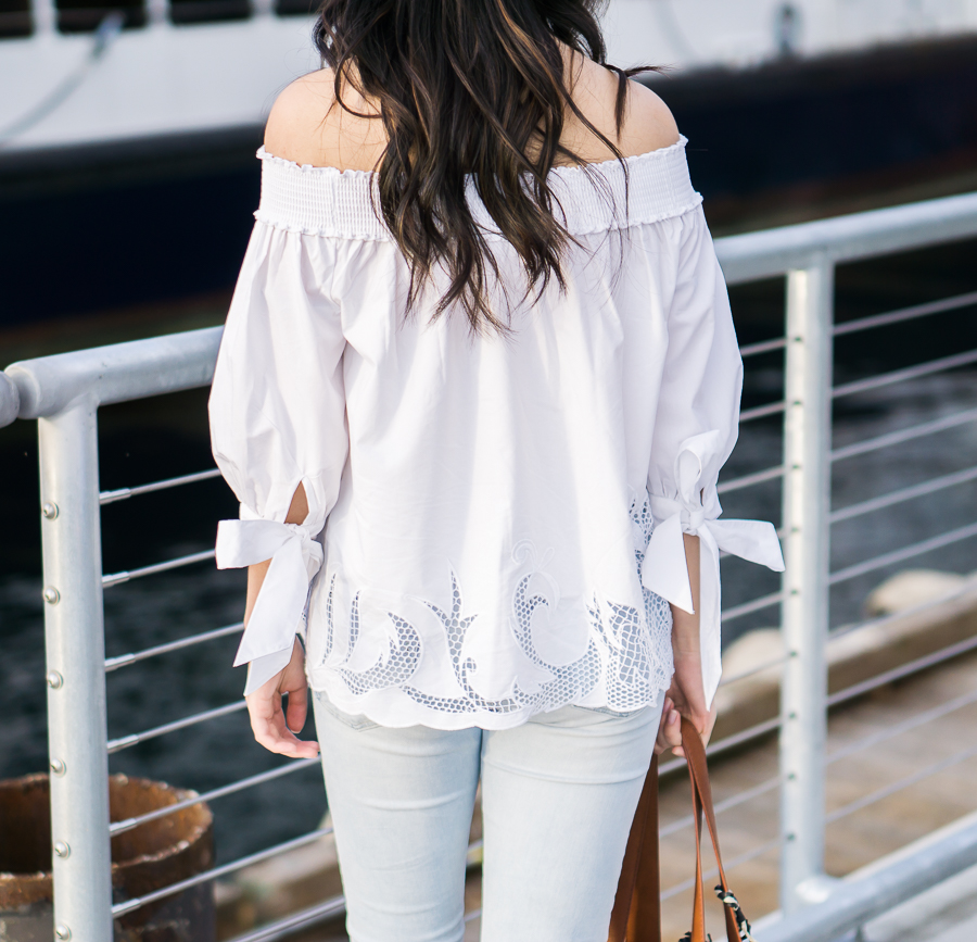 Sunday Off-The-Shoulder Top natural white-cream elegant Fashion Tops Off-The-Shoulder Tops 