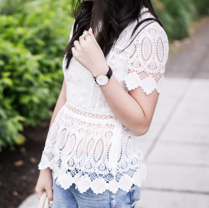 peplum lace top