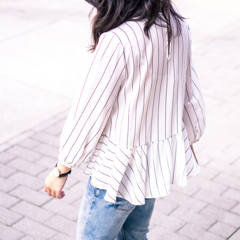 striped peplum shirt