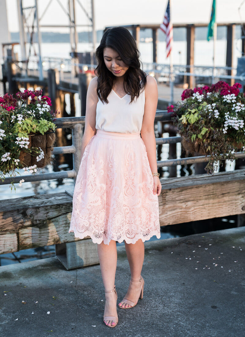 Chi Chi London Full Lace Skirt Outfit | Petite Fashion Blog