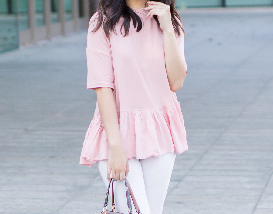 Pink ruffle cute tshirt