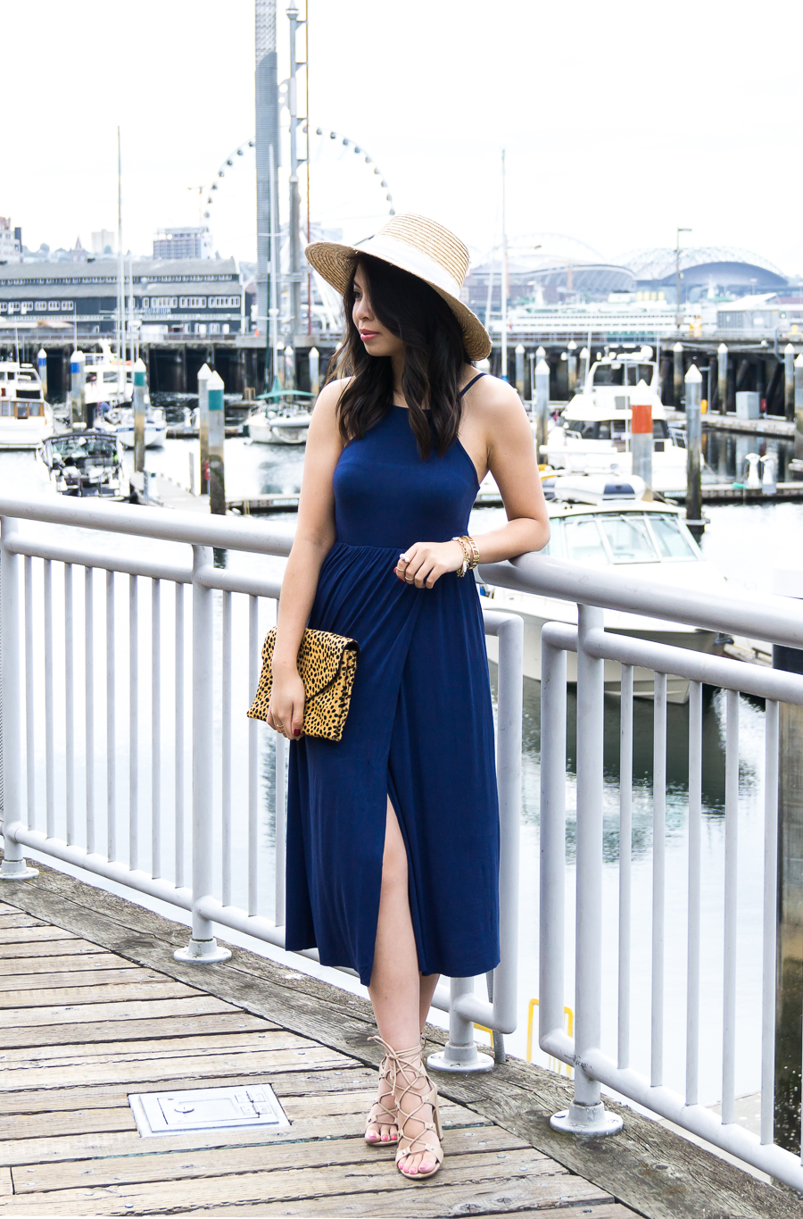 Dark blue dress outfit best sale