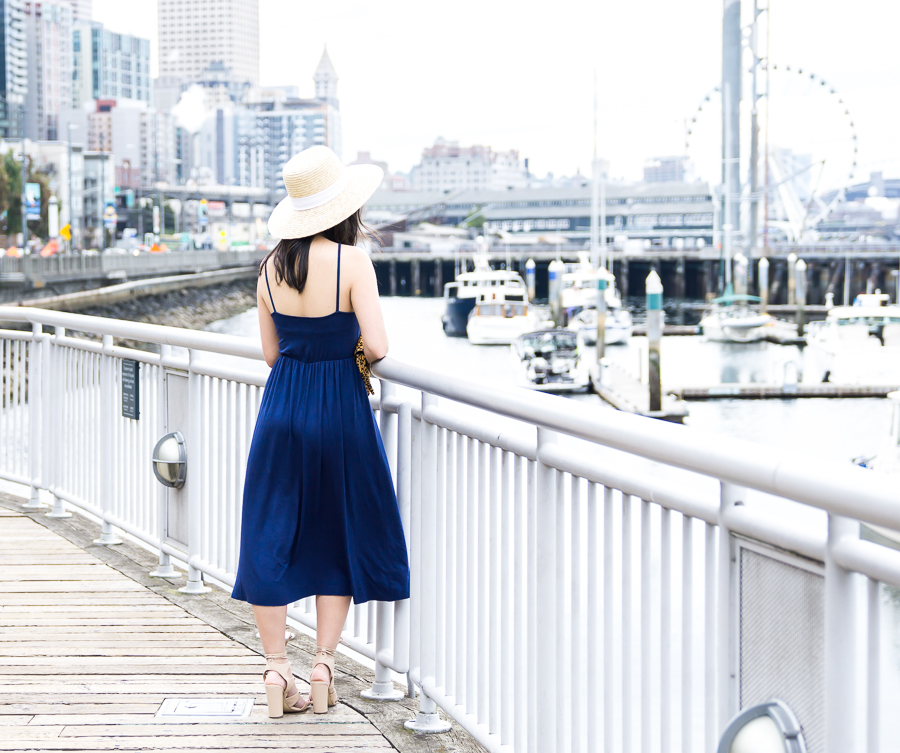 Summer navy blue dress