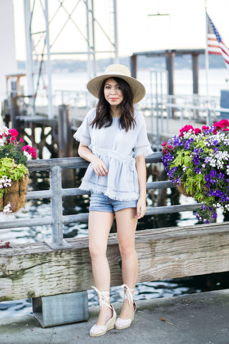 3 summer denim outfits, petite fashion 
