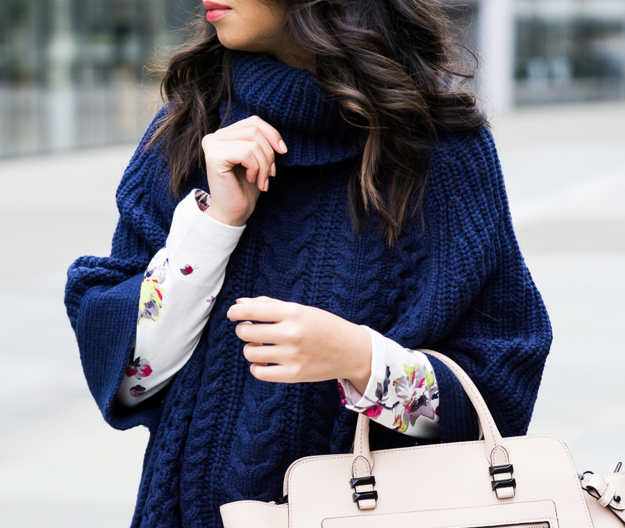 Cable Knit Poncho Sweater | Just A Tina Bit