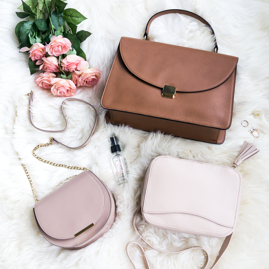 Cuyana mini tassel bag and saddle bag, petite fashion blog