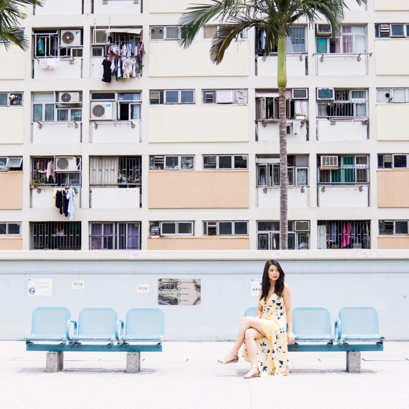 How to get to Choi Hung Estate car park basketball court for Instagram photography in Hong Kong, petite fashion blog