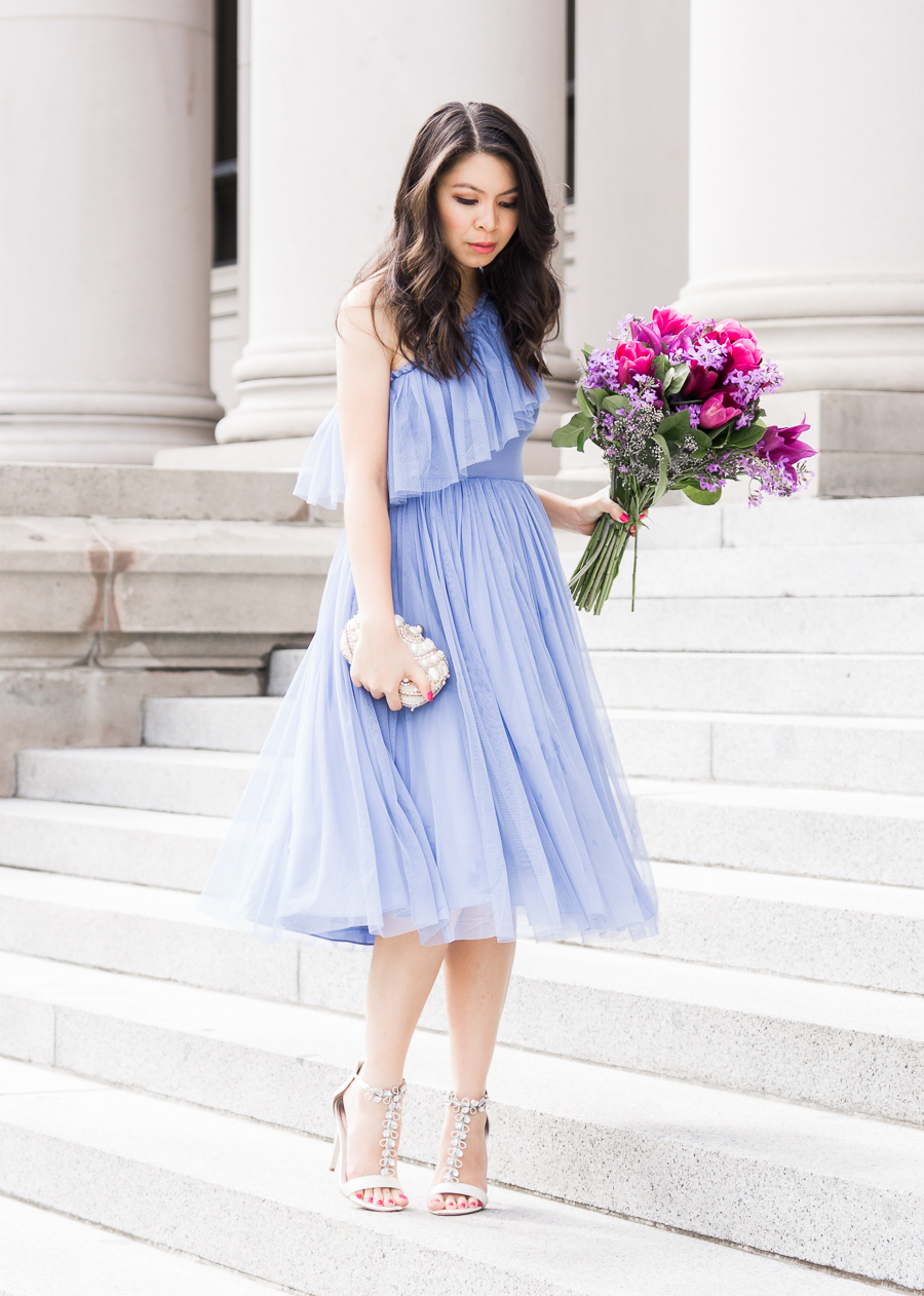 ASOS occasionwear, one shoulder dress, tulle dress, special occasion outfit, petite fashion blog