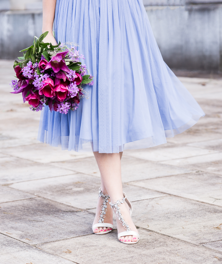 ASOS ocassionwear, tulle dress, special occasion outfit, embellished sandals, petite fashion blog