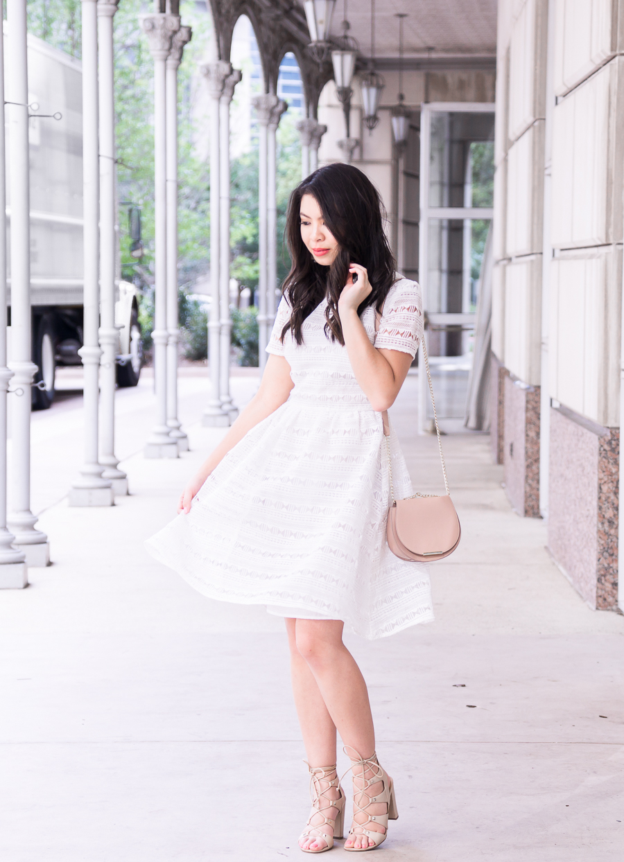 Is rewardStyle the Conference worth going? Little white dress, Rachel Parcell dress review, petite fashion blog