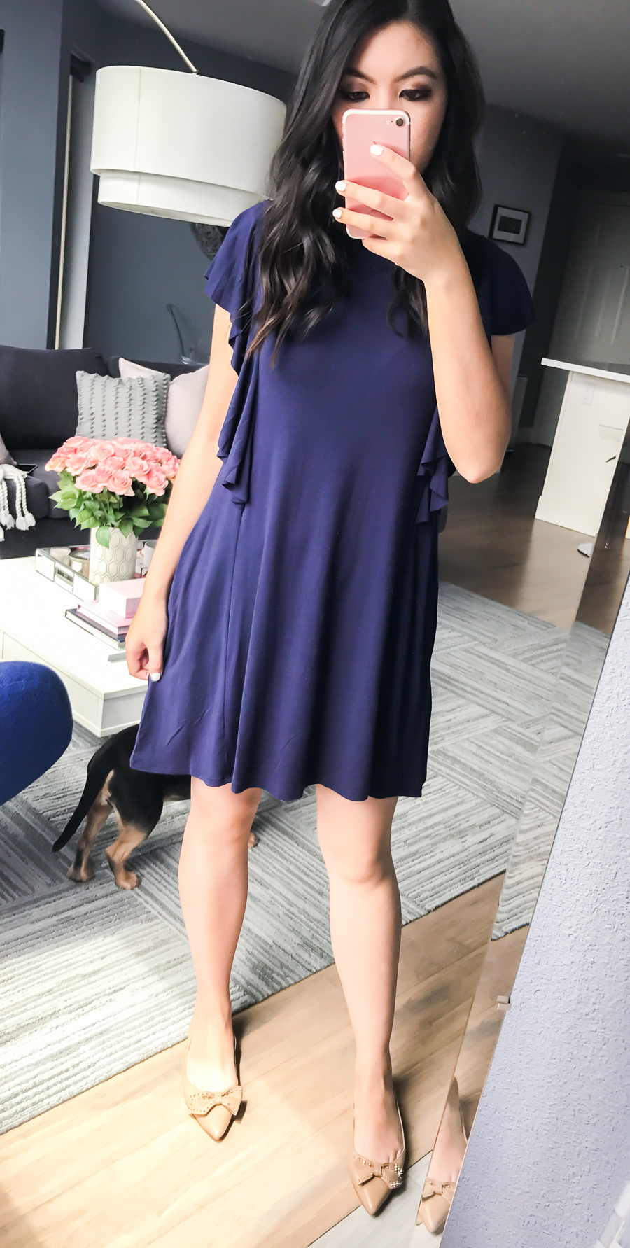 Nordstrom Anniversary Sale 2017 Review, Seattle fashion blogger, petite blog, ruffle sleeve dress