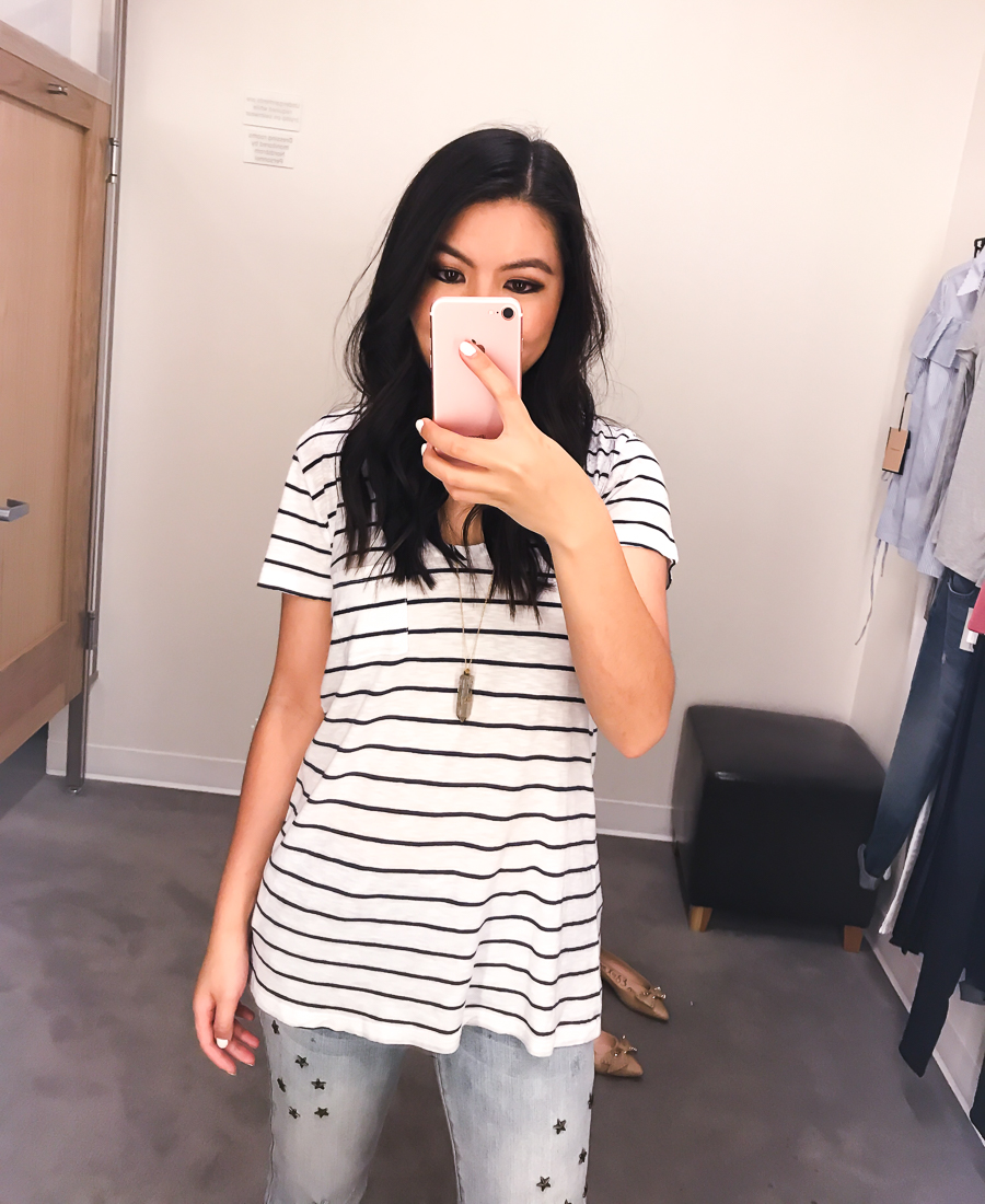 Nordstrom Anniversary Sale 2017 Review, Seattle fashion blogger, petite blog, striped tshirt