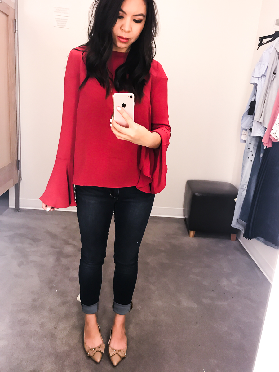 Nordstrom Anniversary Sale 2017 Review, Seattle fashion blogger, petite blog, red sleeve top