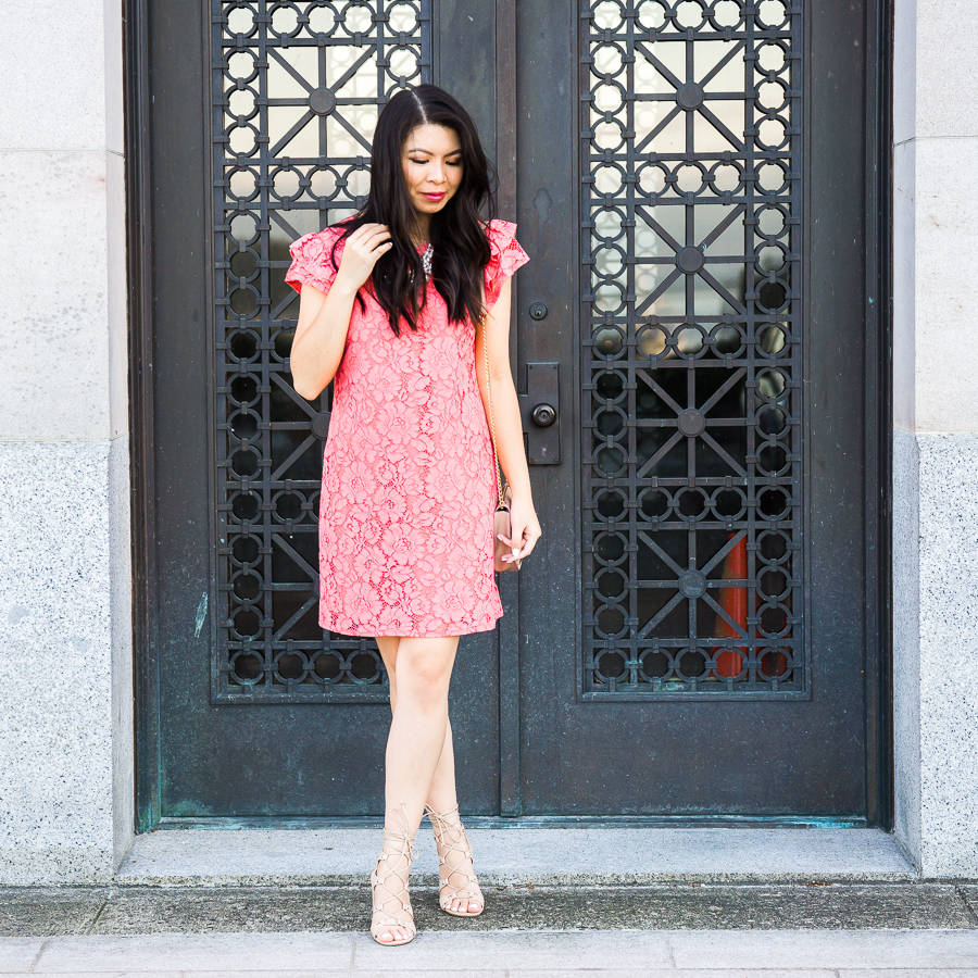 Lace shift dress, Seattle fashion blogger