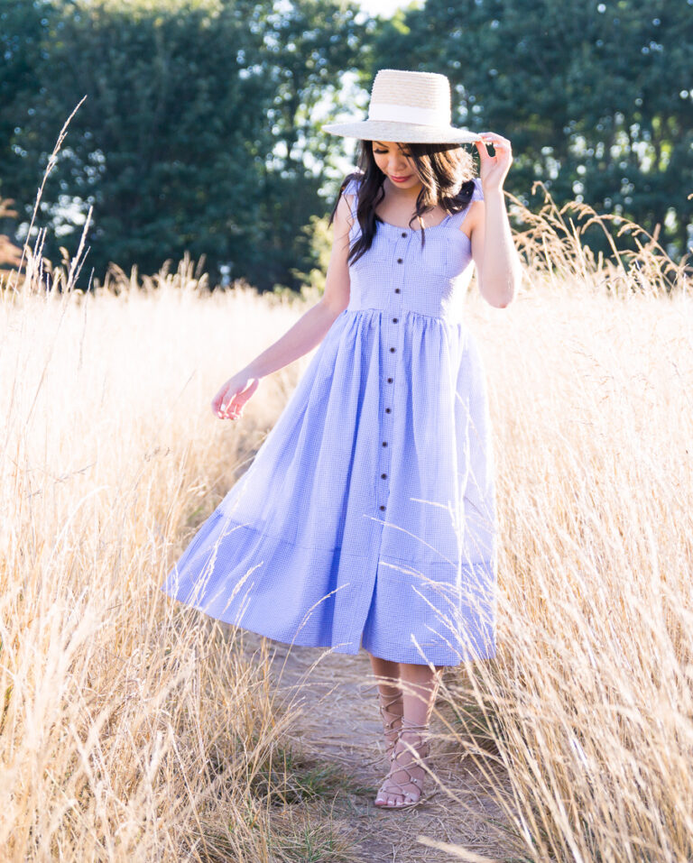 Blue Gingham Dress at Discovery Park | Just A Tina Bit
