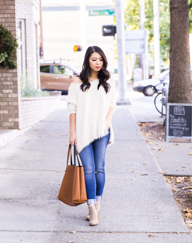 All The Fall Feels in the Coziest Fuzzy Sweater | Just A Tina Bit