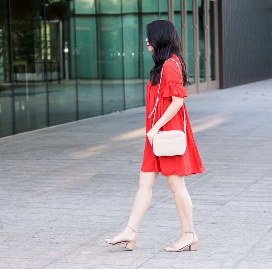 Cute casual dress, red casual dress, Asos smock dress, Seattle fashion blogger