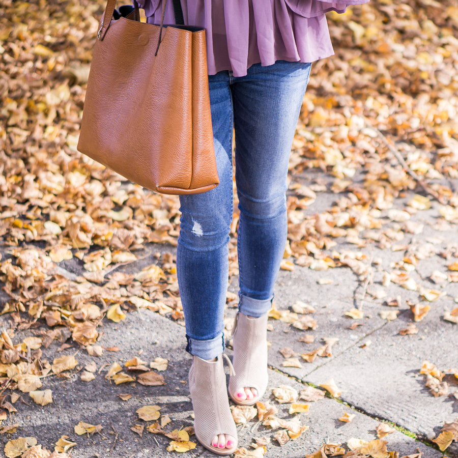 TOMs booties, fall foliage, Seattle fashion blogger