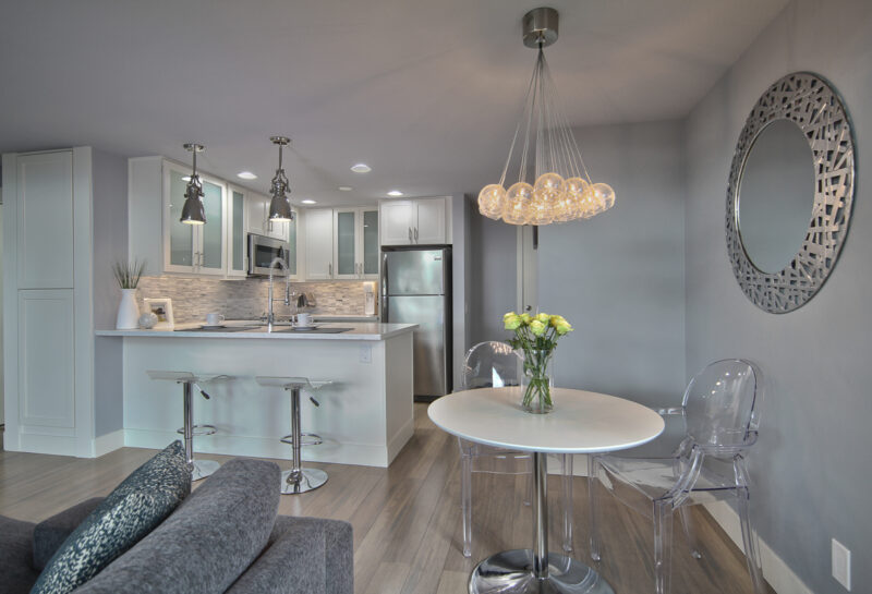 Small condo remodel, city chic Seattle home in Queen Anne, small space renovation, before and after photos, home remodel, white kitchen transformation