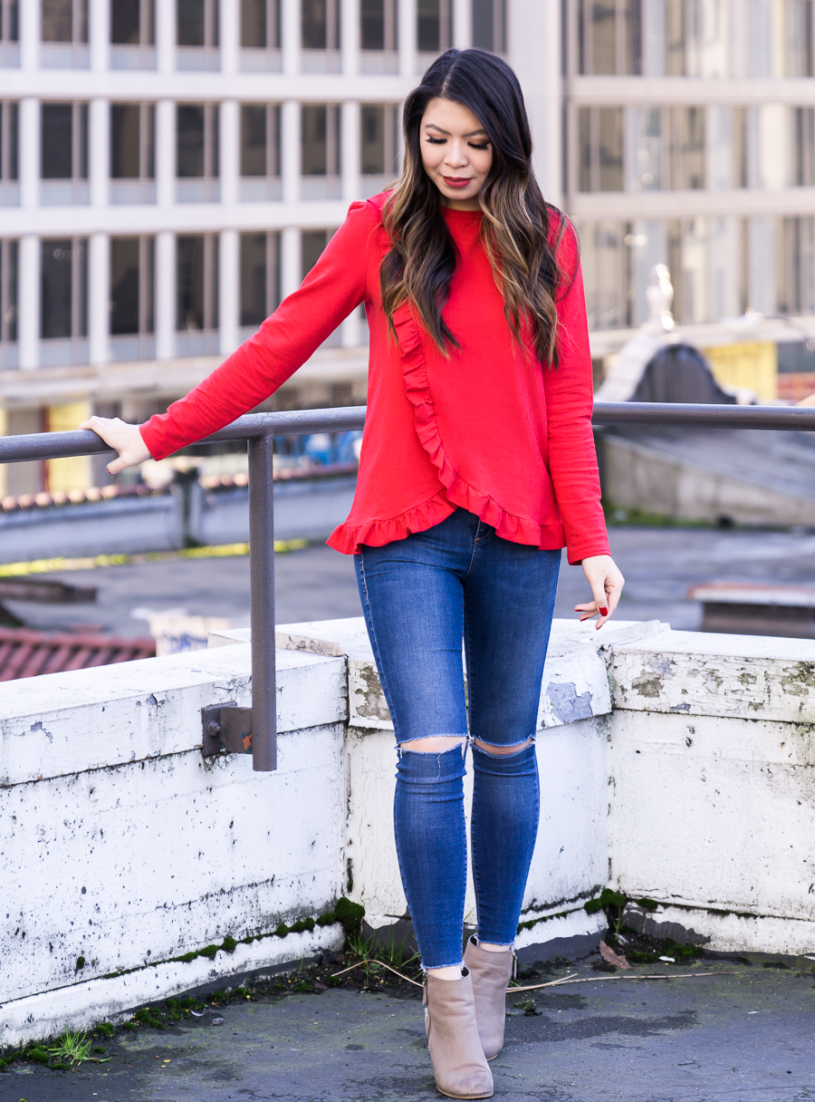 Casual Red Look for Valentine's Day