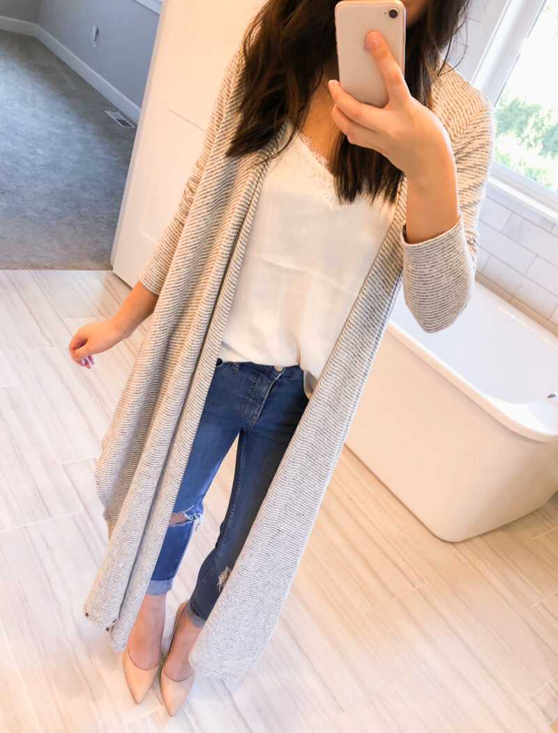 Nordstrom Anniversary Sale 2018 review, casual fall outfits, blogger try on session, Asian petite blogger, Seattle fashion, long cardigan