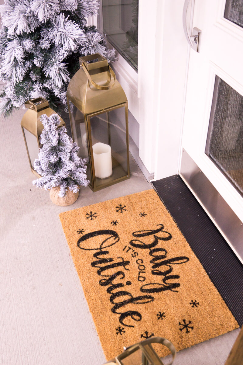Amazon Handmade home decor gift ideas, holiday gift guide, personalized doormat, Baby Its Cold Outside door mat, front porch, Christmas decor, Seattle fashion blog
