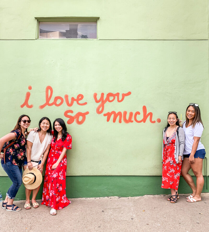Austin bachelorette party ideas, things to do, South Congress SoCo, I love you so much mural