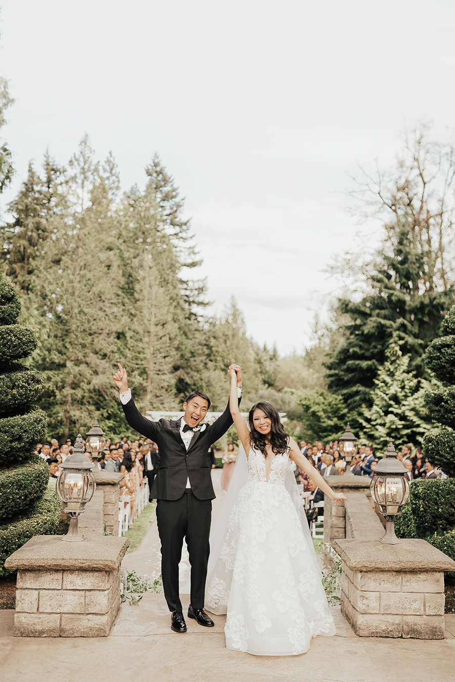 wedding ceremony photos, bride and groom, Rock Creek Gardens venue