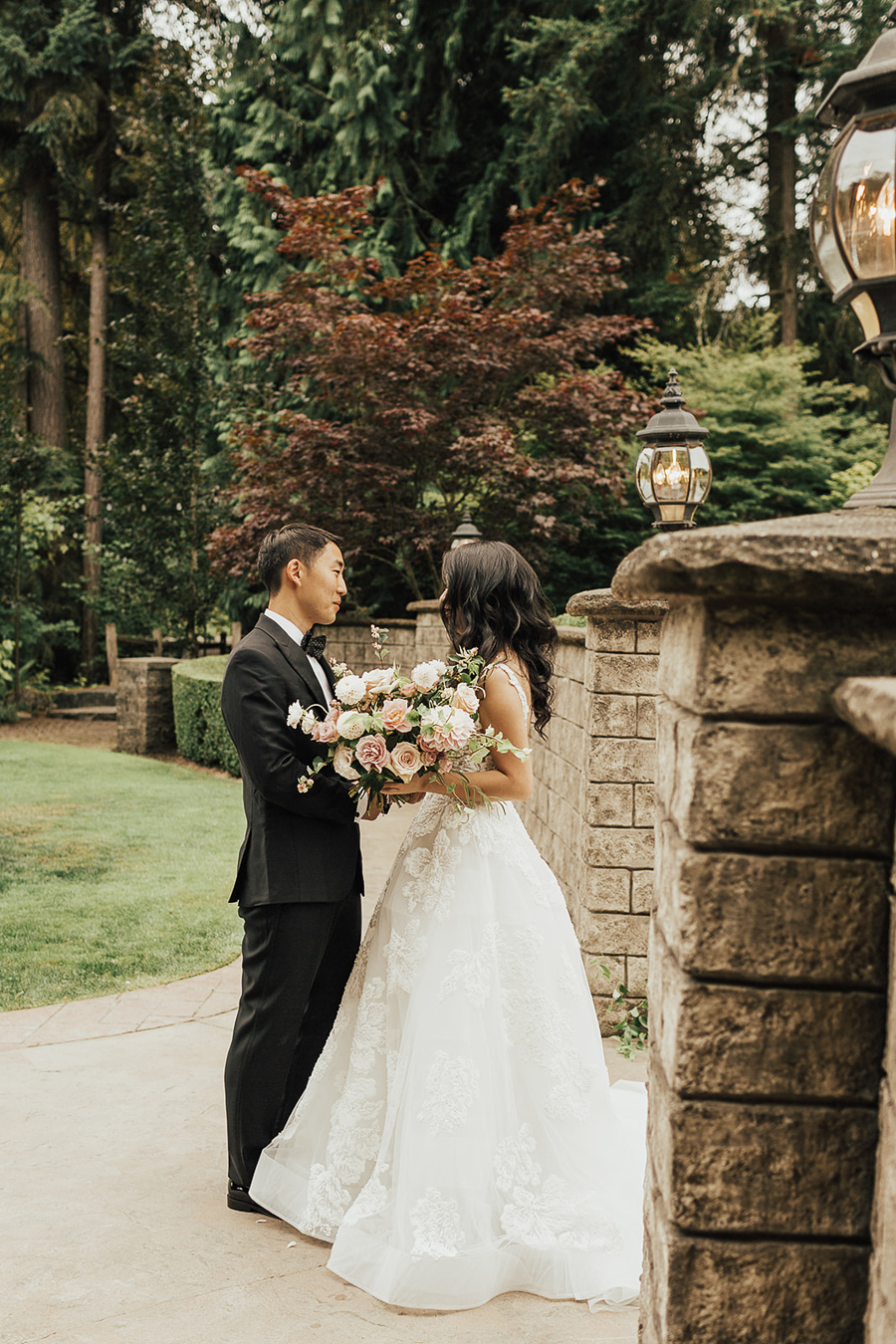 Seattle outdoor wedding, First Look photos, groom cries, Seattle fashion blogger Just A Tina Bit wedding