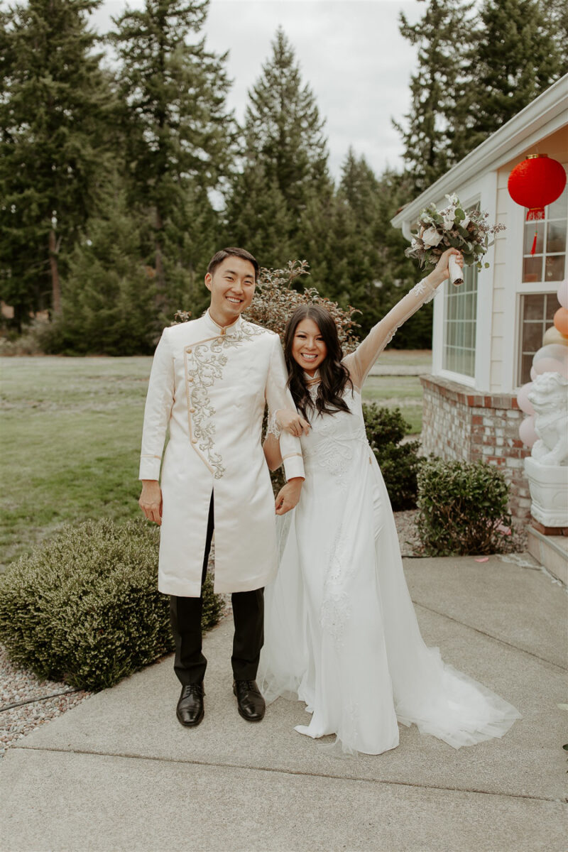 Traditional Vietnamese wedding tea ceremony, Vietnamese American, modern ao dai for women and men, Seattle fashion blogger