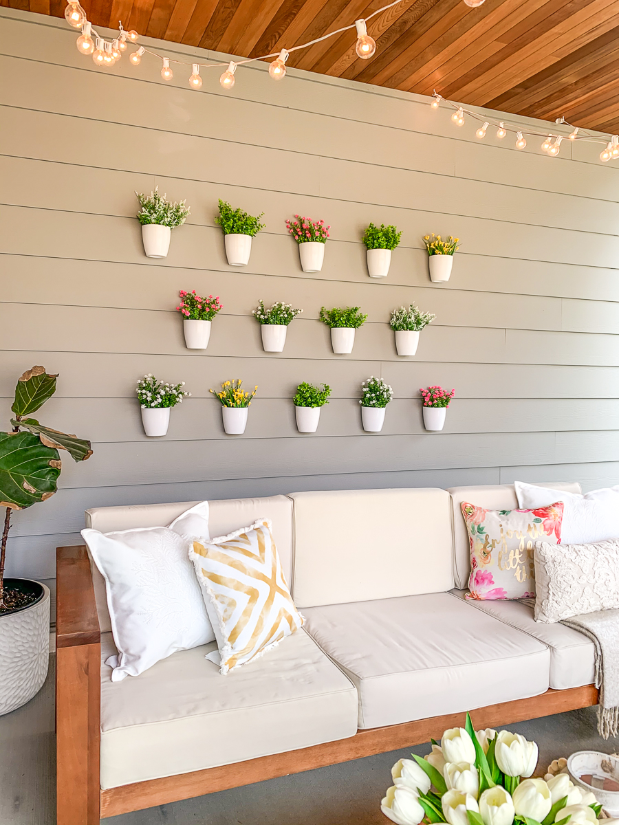 DIY Plant Wall Patio Decor | Just A Tina Bit