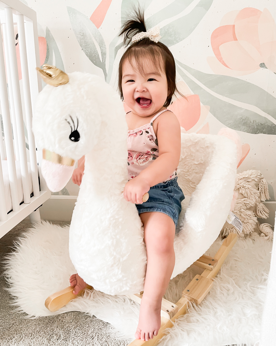 Soft Landing Darling Swan Rocker, holiday gift ideas for girl toddlers ages 1 to 2 years old