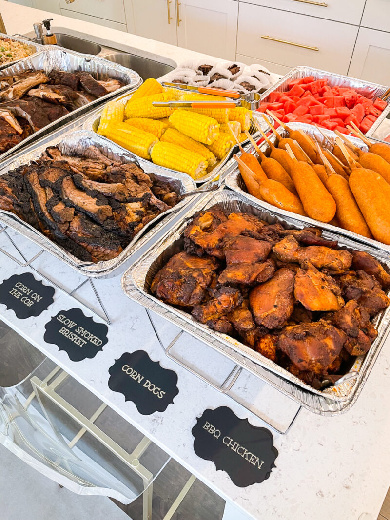 birthday party ideas, barn birthday food, birthday buffet table