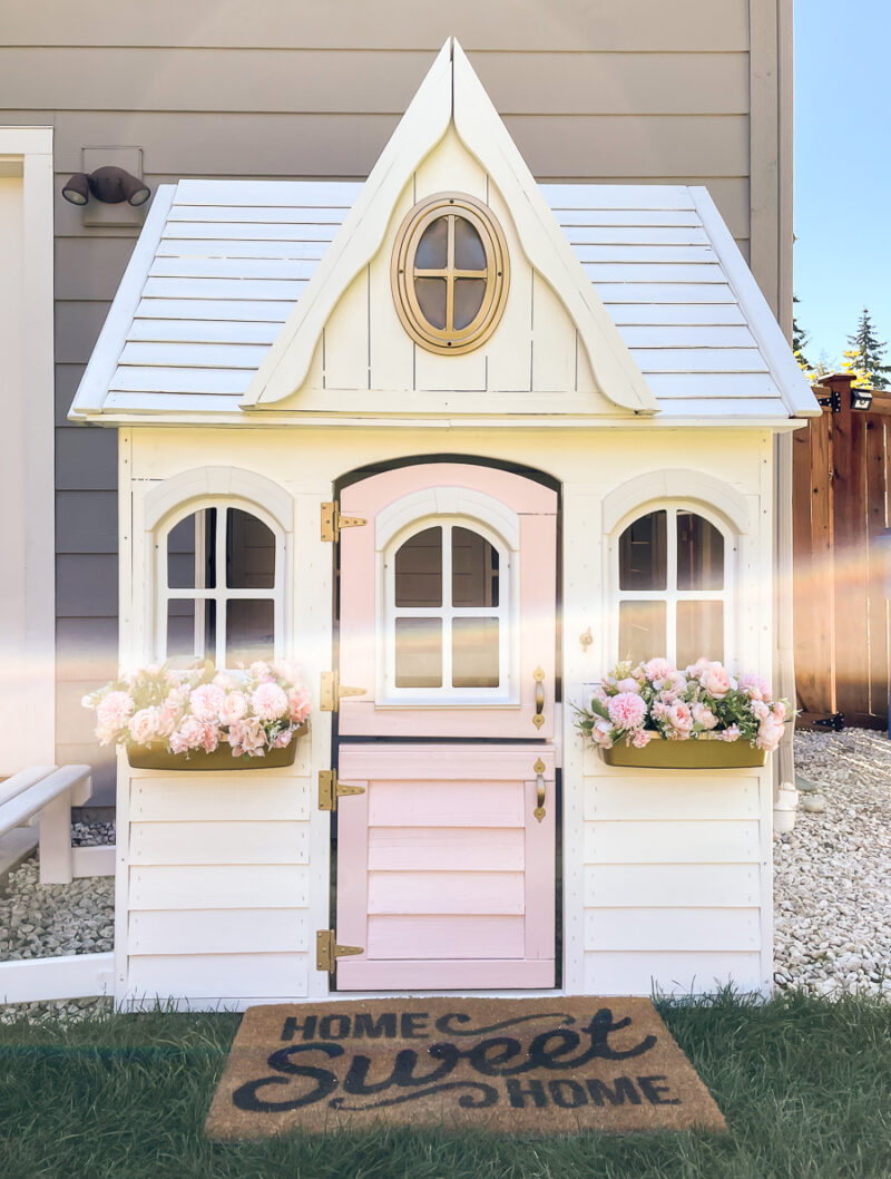 White and Pink Playhouse Makeover | Just A Tina Bit