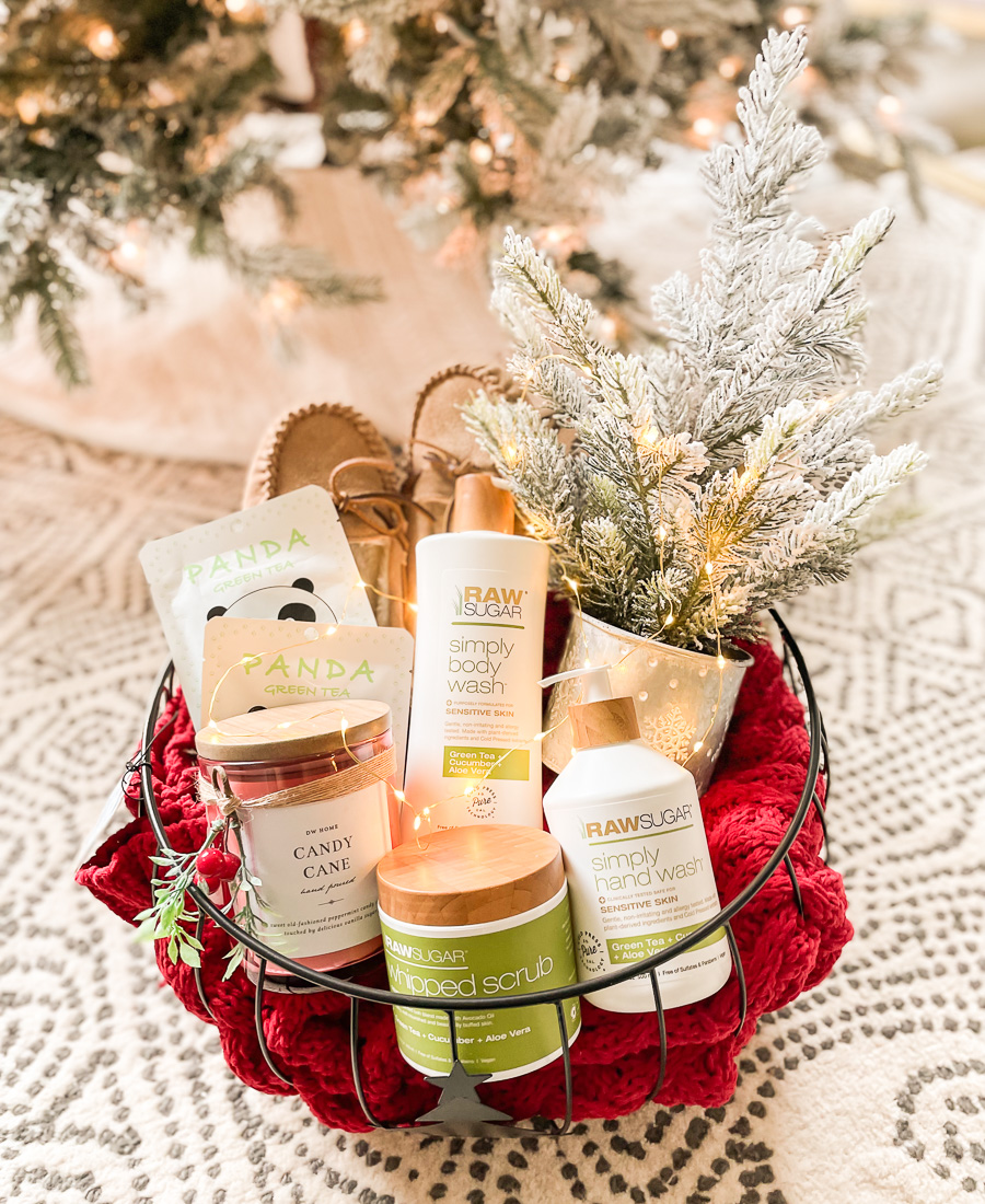 holiday gift basket, DIY gift basket, self-care gift basket