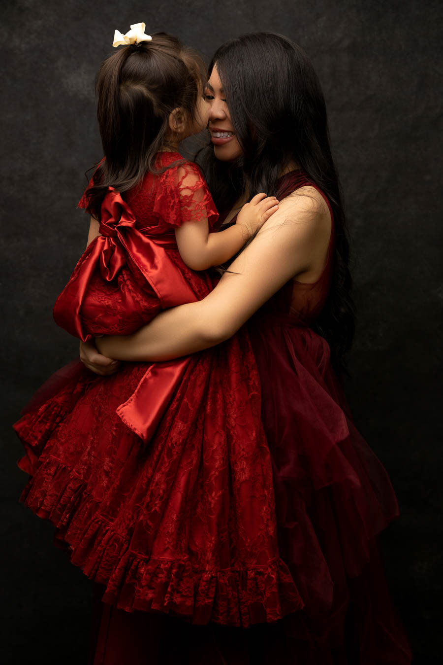 studio mommy and me maternity photo shoot, holiday toddler and mom photo