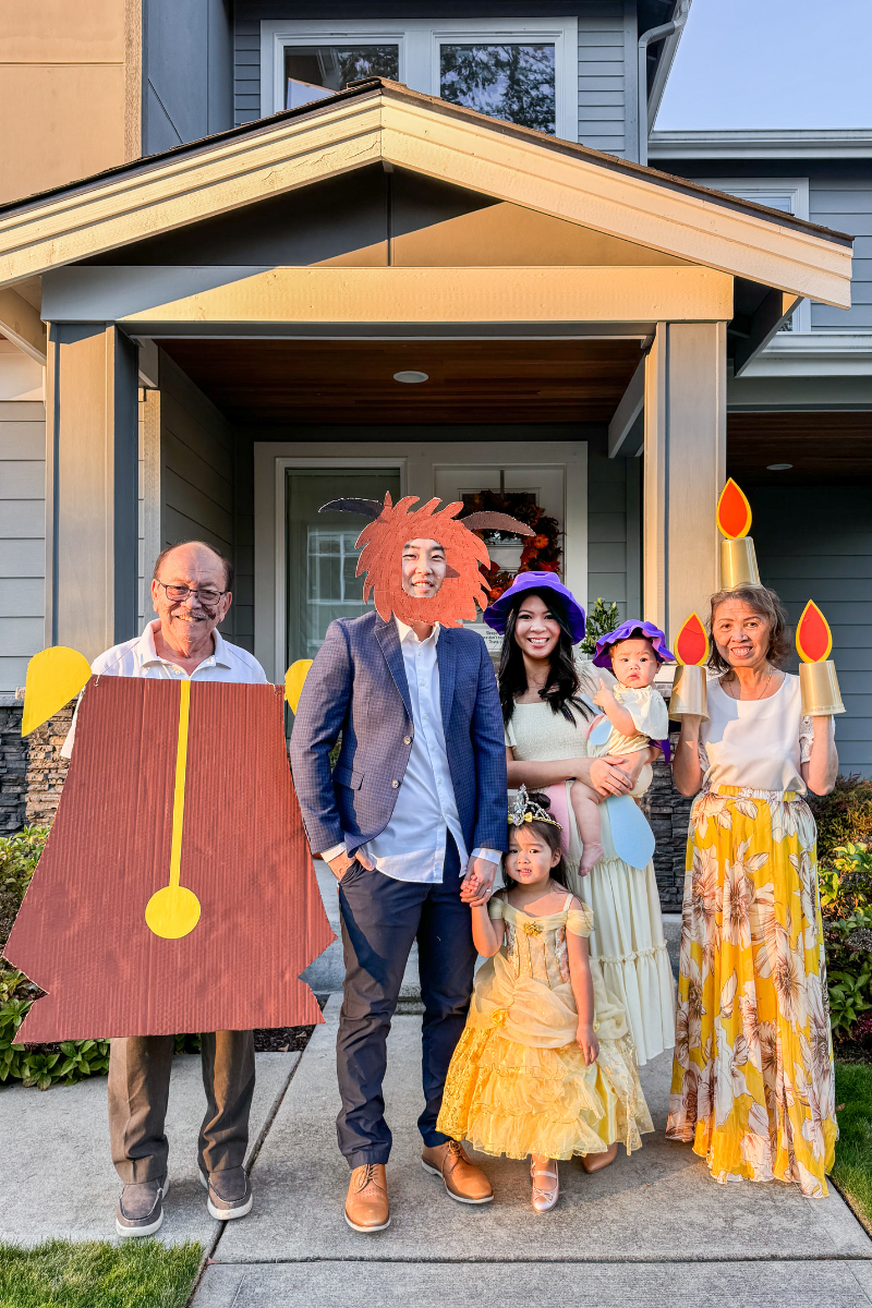 DIY Beauty and the Beast Halloween Family Costumes for family of 6